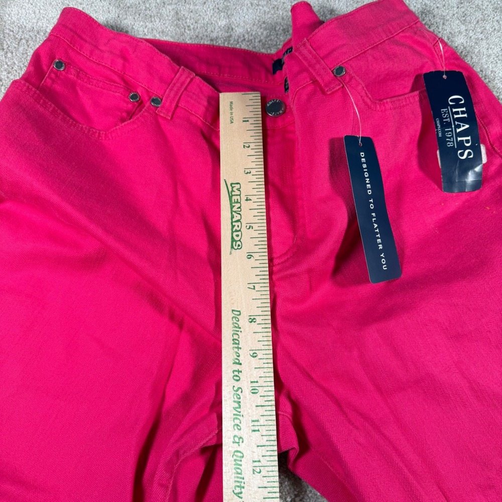 Chaps Essential Capri Pants Womens 14 Bright Fuchsia Pink Slimming Fit NEW - Picture 9 of 11